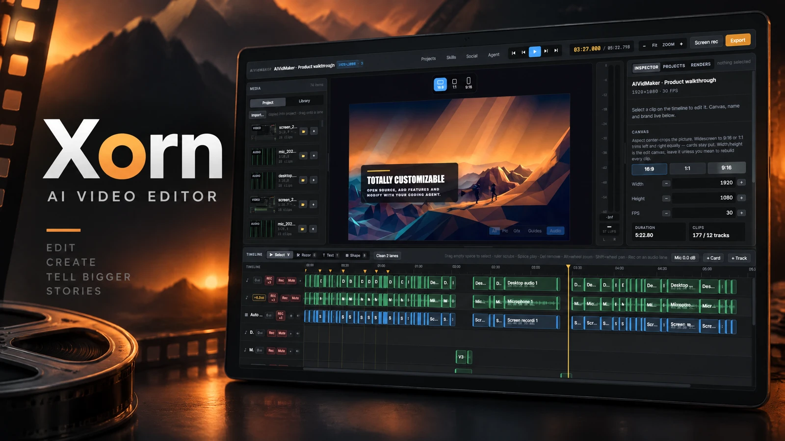 Xorn: AI Video Editor software preview